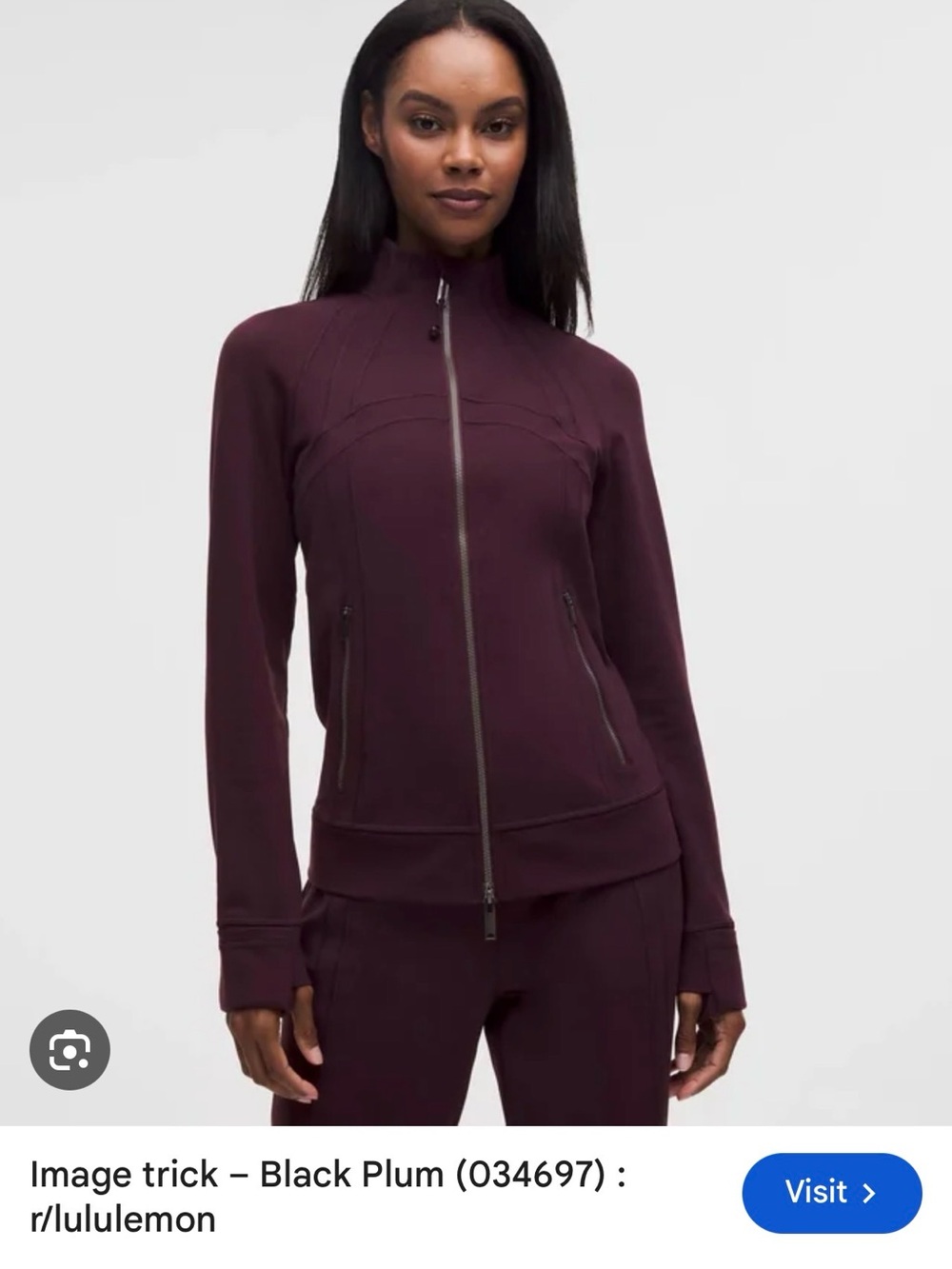 lululemon athletica Black Plum Zip-Up Jacket